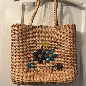 Woven Natural Straw Beach Bag